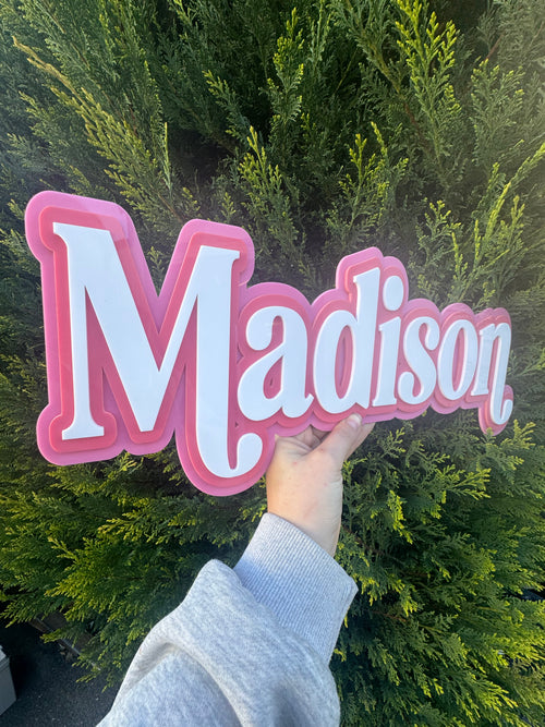 Personalised 3-Layer Acrylic Name Sign – Custom Kids Bedroom Wall Decor