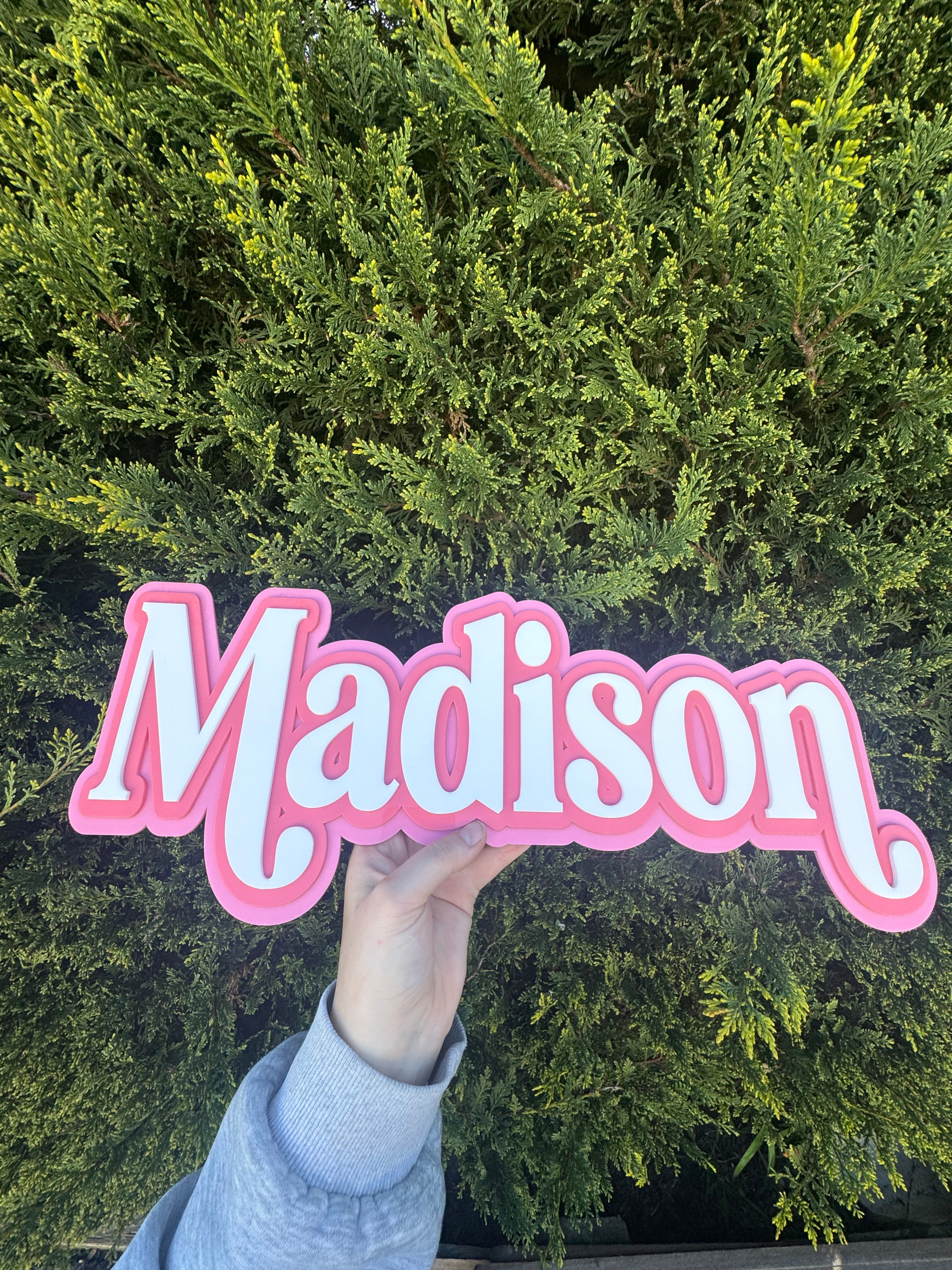 Personalised 3-Layer Acrylic Name Sign – Custom Kids Bedroom Wall Decor