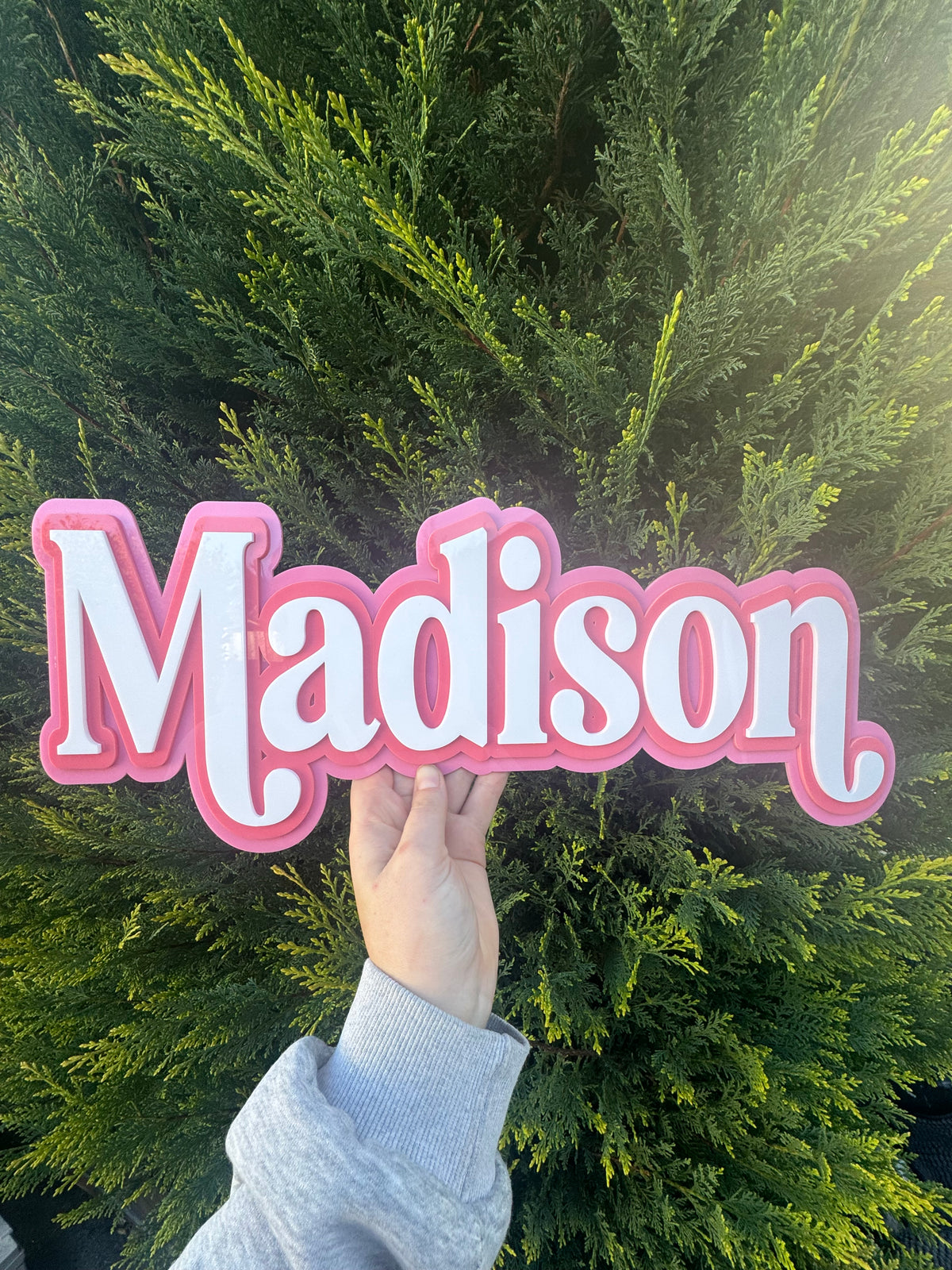 Personalised 3-Layer Acrylic Name Sign – Custom Kids Bedroom Wall Decor