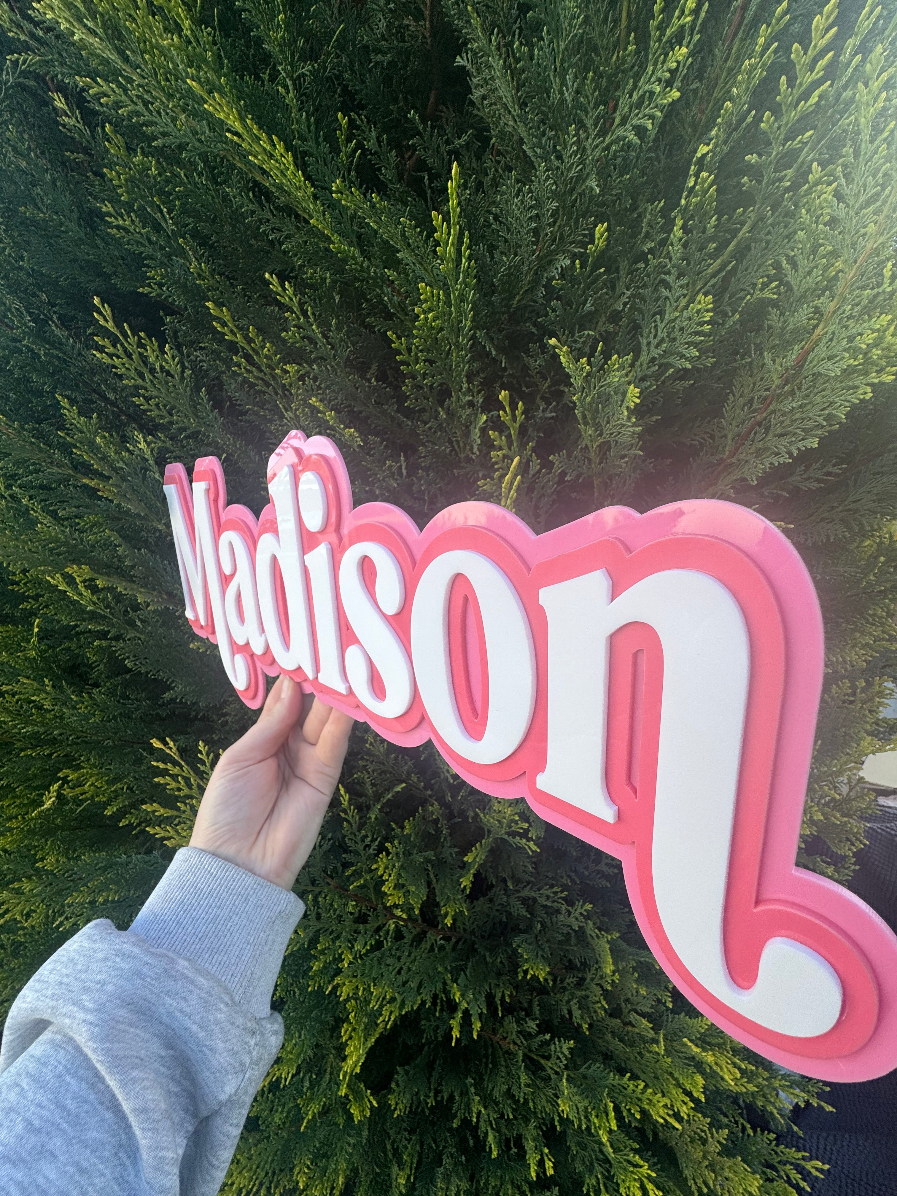 Personalised 3-Layer Acrylic Name Sign – Custom Kids Bedroom Wall Decor