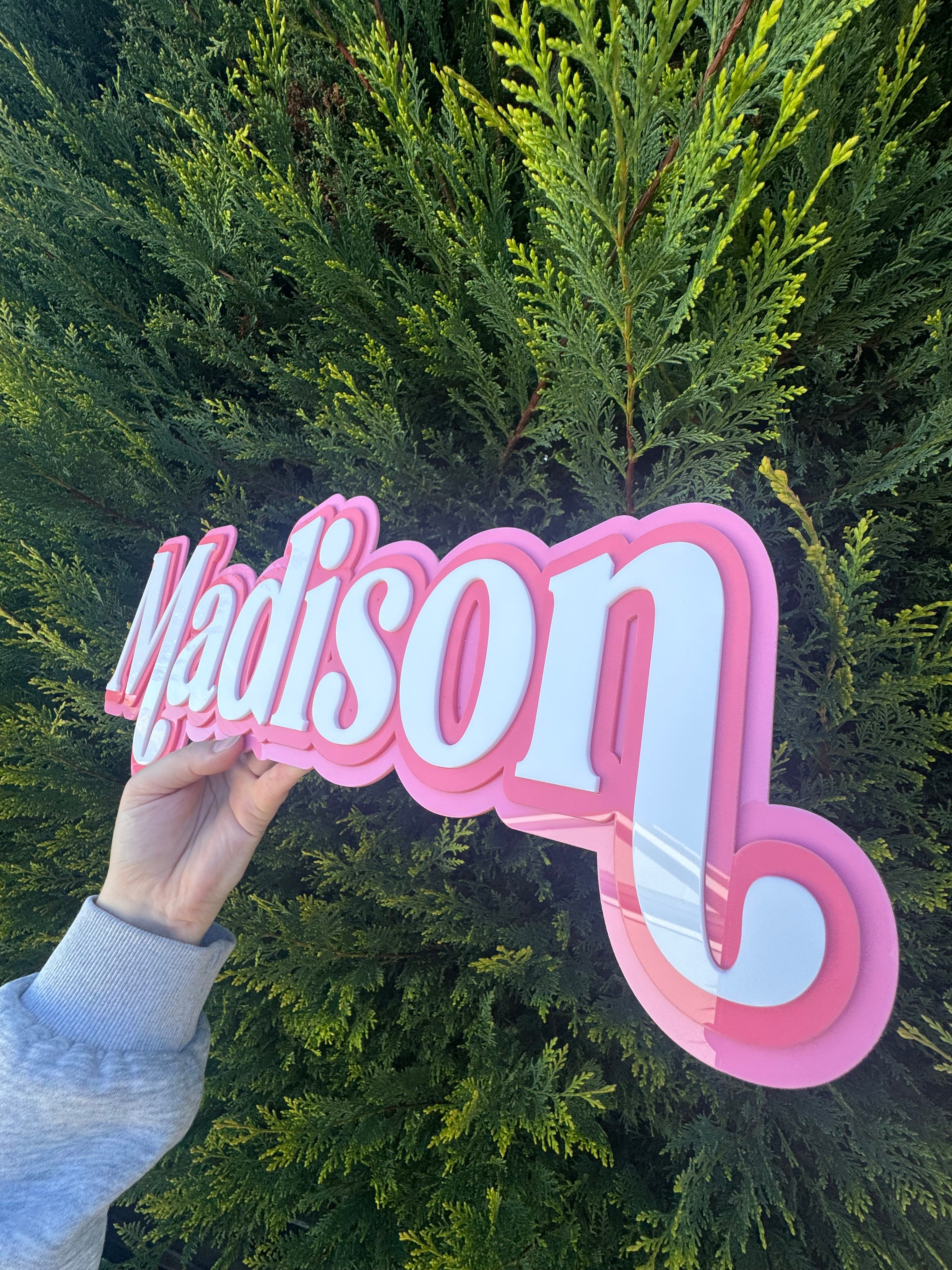 Personalised 3-Layer Acrylic Name Sign – Custom Kids Bedroom Wall Decor