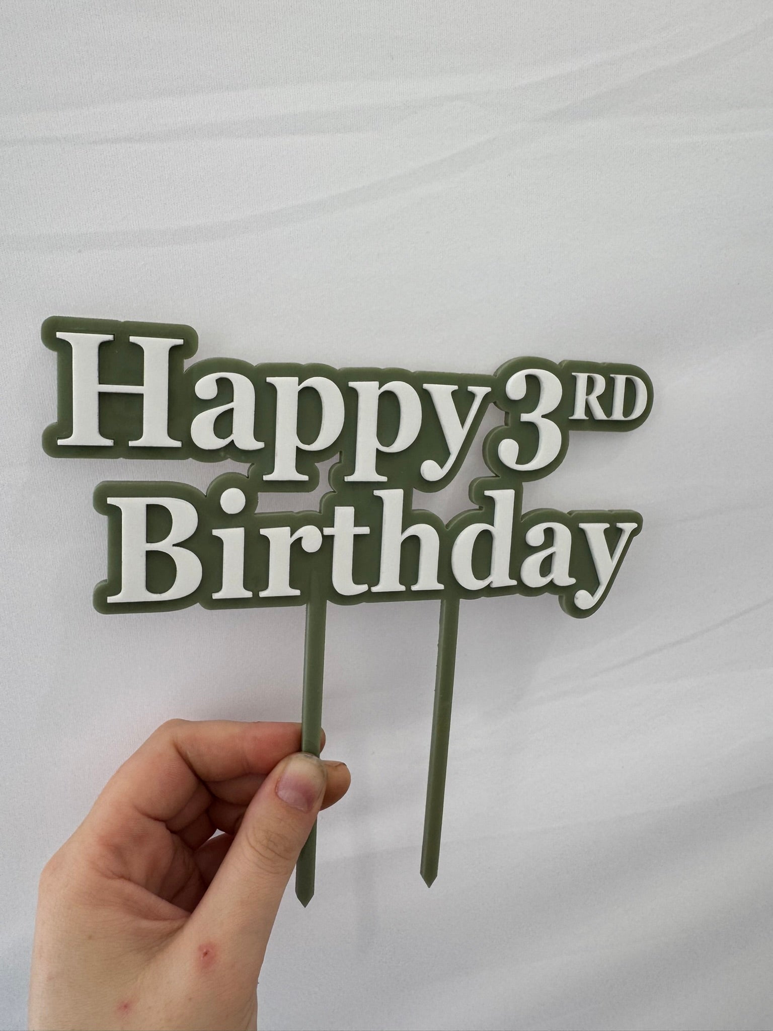 Personalised Acrylic Birthday Cake Topper - Any Age & Colour