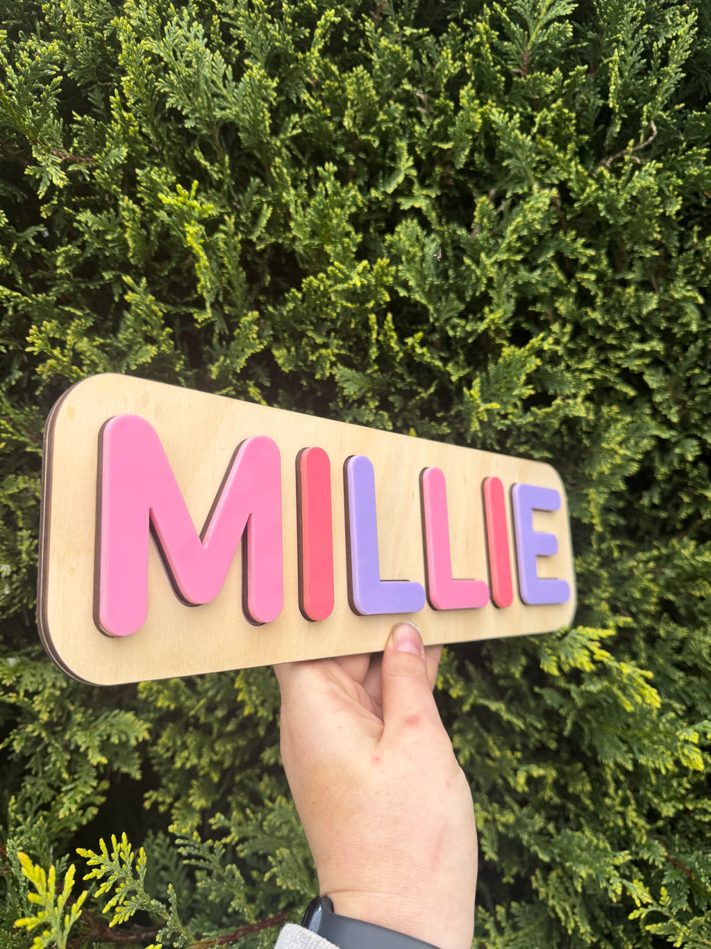 Custom Acrylic & Wood Name Puzzle – Personalised Letters & Colours