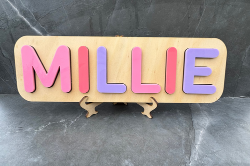 Custom Acrylic & Wood Name Puzzle – Personalised Letters & Colours
